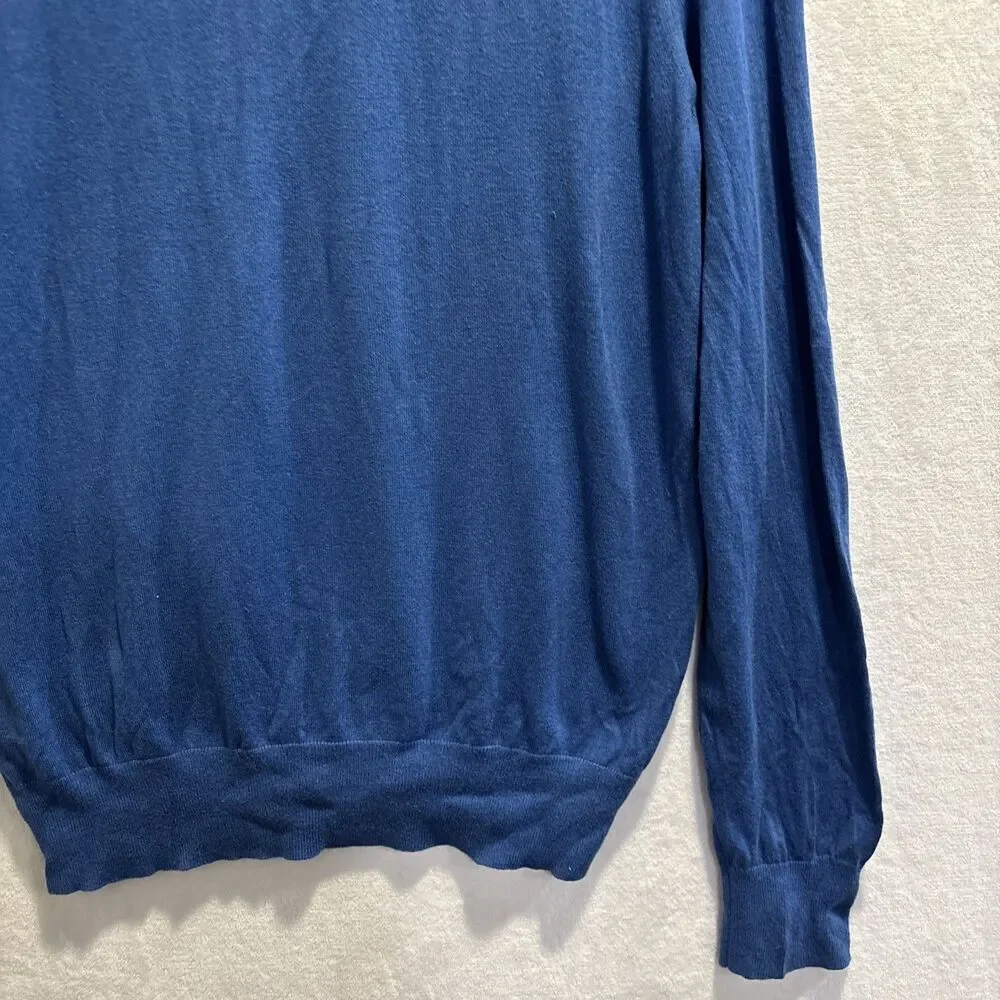 Banana Republic Luxury Blend Men's Silk Cotton Cashmere Blue Sweater Size Large